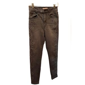 Levi's Mile High Super Skinny Studded Ankle Jeans size 28-Gray